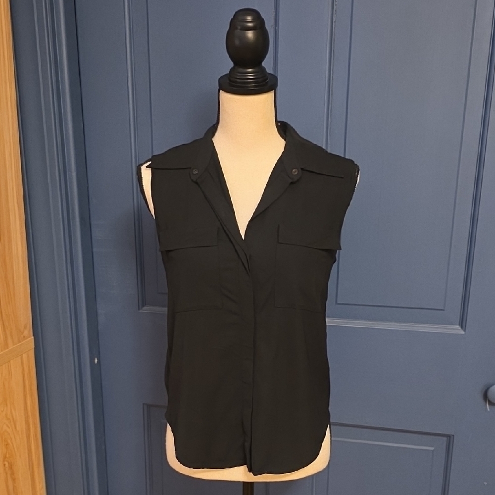 NWOT A.L.C. Sleeveless Button-Front Split Back Collared Blouse Sz 6